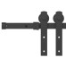 Set Feronerie Pentru Ușă Glisantă, Negru, 152 Cm, Oțel