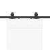 Set Feronerie Pentru Ușă Glisantă, Negru, 183 Cm, Oțel