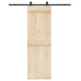 Set Feronerie Pentru Ușă Glisantă, Negru, 183 Cm, Oțel