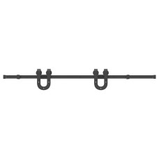 Set Feronerie Pentru Ușă Glisantă, Negru, 183 Cm, Oțel