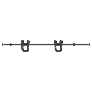 Set Feronerie Pentru Ușă Glisantă, Negru, 183 Cm, Oțel