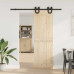 Set Feronerie Pentru Ușă Glisantă, Negru, 183 Cm, Oțel