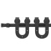 Set Feronerie Pentru Ușă Glisantă, Negru, 183 Cm, Oțel