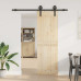 Set Feronerie Pentru Ușă Glisantă, Negru, 183 Cm, Oțel