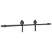 Set Feronerie Pentru Ușă Glisantă, Negru, 183 Cm, Oțel