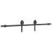 Set Feronerie Pentru Ușă Glisantă, Negru, 183 Cm, Oțel