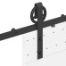 Set Feronerie Pentru Ușă Glisantă, Negru, 183 Cm, Oțel