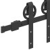 Set Feronerie Pentru Ușă Glisantă, Negru, 183 Cm, Oțel