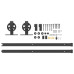 Set Feronerie Pentru Ușă Glisantă, Negru, 183 Cm, Oțel