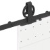 Set Feronerie Pentru Ușă Glisantă, Negru, 183 Cm, Oțel