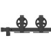 Set Feronerie Pentru Ușă Glisantă, Negru, 183 Cm, Oțel