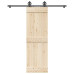 Set Feronerie Pentru Ușă Glisantă, Negru, 183 Cm, Oțel