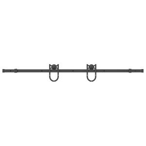 Set Feronerie Pentru Ușă Glisantă, Negru, 183 Cm, Oțel
