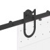 Set Feronerie Pentru Ușă Glisantă, Negru, 183 Cm, Oțel
