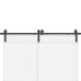 Set Feronerie Pentru Ușă Glisantă, Negru, 183 Cm, Oțel