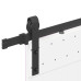 Set Feronerie Pentru Ușă Glisantă, Negru, 183 Cm, Oțel