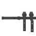 Set Feronerie Pentru Ușă Glisantă, Negru, 183 Cm, Oțel