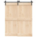 Set Feronerie Pentru Ușă Glisantă, Negru, 183 Cm, Oțel
