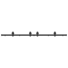 Set Feronerie Pentru Ușă Glisantă, Negru, 183 Cm, Oțel