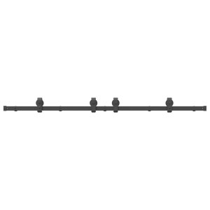 Set Feronerie Pentru Ușă Glisantă, Negru, 183 Cm, Oțel
