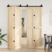 Set Feronerie Pentru Ușă Glisantă, Negru, 183 Cm, Oțel