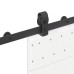 Set Feronerie Pentru Ușă Glisantă, Negru, 183 Cm, Oțel