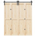 Set Feronerie Pentru Ușă Glisantă, Negru, 183 Cm, Oțel