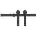 Set Feronerie Pentru Ușă Glisantă, Negru, 183 Cm, Oțel