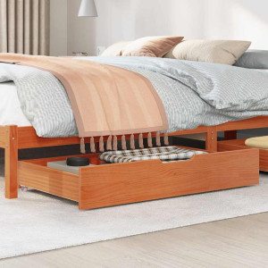 Sertare De Pat 2 Buc. 95X55X17 Cm Maro Ceruit Lemn Masiv De Pin