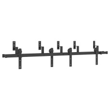 Set Feronerie Pentru Ușă Glisantă, Negru, 183 Cm, Oțel