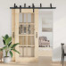 Set Feronerie Pentru Ușă Glisantă, Negru, 183 Cm, Oțel
