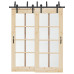 Set Feronerie Pentru Ușă Glisantă, Negru, 183 Cm, Oțel