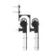 Set Feronerie Pentru Ușă Glisantă, Negru, 183 Cm, Oțel