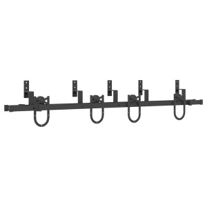 Set Feronerie Pentru Ușă Glisantă, Negru, 183 Cm, Oțel
