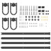 Set Feronerie Pentru Ușă Glisantă, Negru, 183 Cm, Oțel