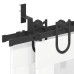 Set Feronerie Pentru Ușă Glisantă, Negru, 183 Cm, Oțel