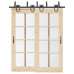 Set Feronerie Pentru Ușă Glisantă, Negru, 183 Cm, Oțel