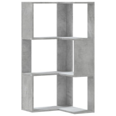 Bibliotecă 3 Niveluri Gri Beton 50X50X102 Cm Lemn Prelucrat