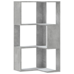 Bibliotecă 3 Niveluri Gri Beton 50X50X102 Cm Lemn Prelucrat