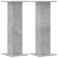 Noptiere, 2 Buc., Gri Beton, 30X30X80 Cm, Lemn Prelucrat