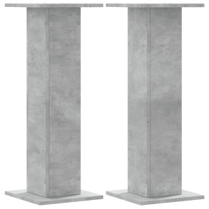 Noptiere, 2 Buc., Gri Beton, 30X30X80 Cm, Lemn Prelucrat