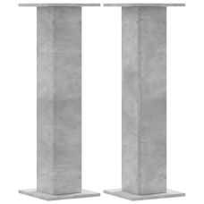 Noptiere, 2 Buc., Gri Beton, 30X30X95 Cm, Lemn Prelucrat
