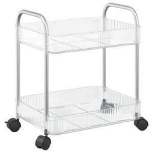 Cărucior De Depozitare Cu 2 Niveluri Transparent Acrilic
