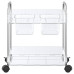 Cărucior De Depozitare Cu 2 Niveluri Transparent Acrilic