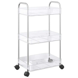 Cărucior De Depozitare Cu 3 Niveluri Transparent Acrilic