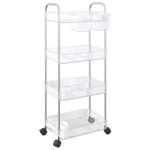 Cărucior De Depozitare Cu 4 Niveluri, Transparent Acrilic