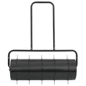 Tăvălug Gazon De Grădină Cleme De Aerisire Negru 63 L Fier/Oțel