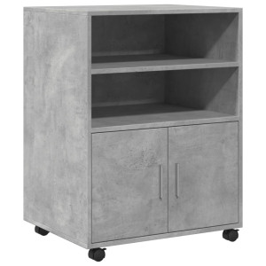 Dulap Cu Roți, Gri Beton, 60X48X81 Cm, Lemn Prelucrat