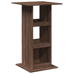 Masă Bar Cu Depozitare Stejar Maro 60X60X102 Cm Lemn Prelucrat