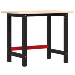 Banc De Lucru 100X60X81,5 Cm Lemn Masiv Stejar, Dreptunghiular